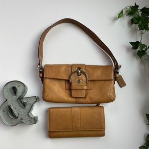 COACH Soho Tan Leather Shoulder Bag & Wallet